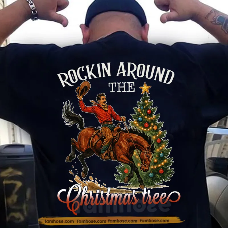 Funny Christmas Horse T-shirt Merry Christmas Tees Xmas Gift For Horse Lovers
